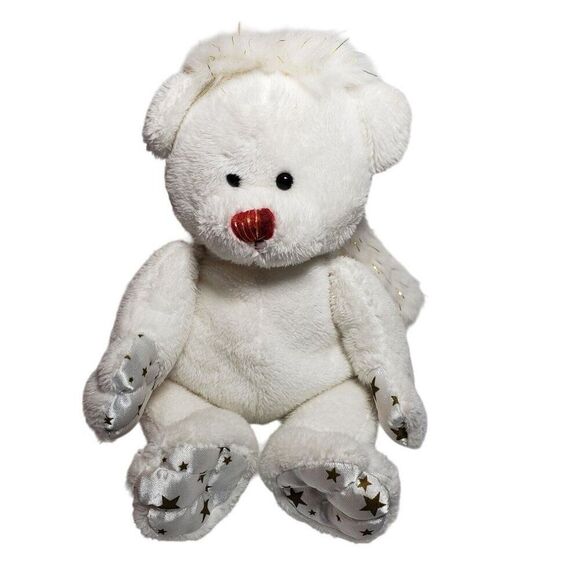 Ganz Angelic Bear Plush Toy Gold Star Details with Wings and Halo 9" Stuffed Toy - Picture 1 of 4